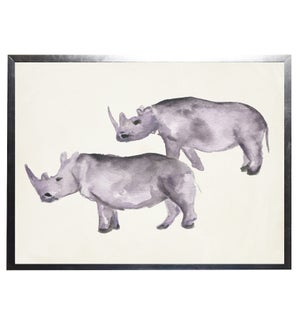 Watercolor rhinos