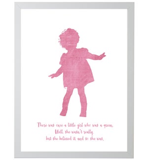 Pink sillouette toddler girl w/ There once was a quote