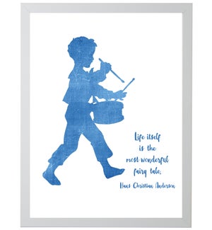 Blue sillouette drummer boy w/ Life itself is quote, Anderson