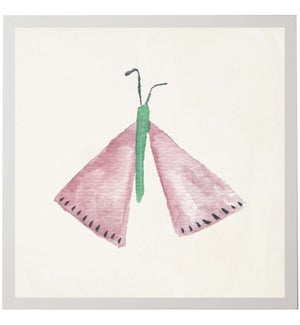 Watercolor pink and green moth
