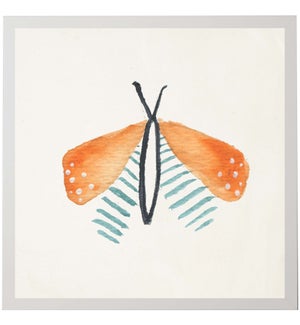Watercolor orange moth