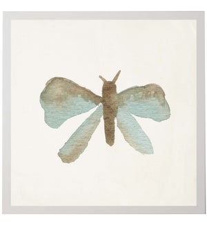 Watercolor blue and grey moth