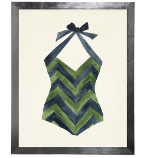 Blue and Green Chevron Bathing Suit