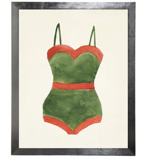 Green Bathing Suit with Orange Outline