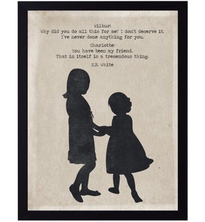 Charlotte and Wilbur quote on two girls silhouette
