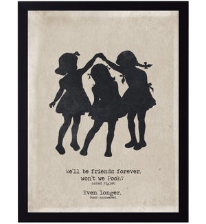 Pooh and Piglet quote on three girls silhouette