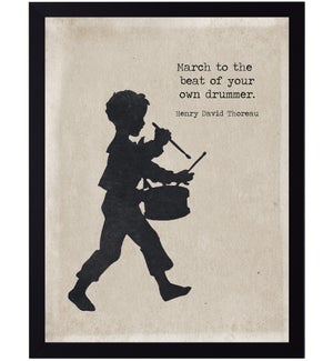 Thoreau drummer quote on drummer silhouette