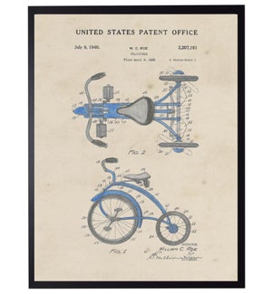 Watercolor Blue Tricycle Patent