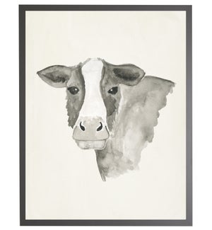 Watercolor black cow