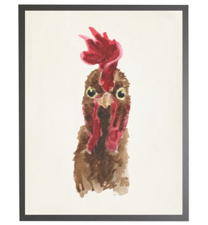 Watercolor brown rooster