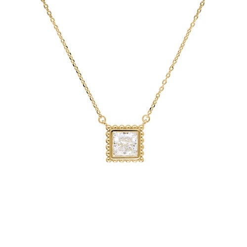 square cubic zirconia necklace