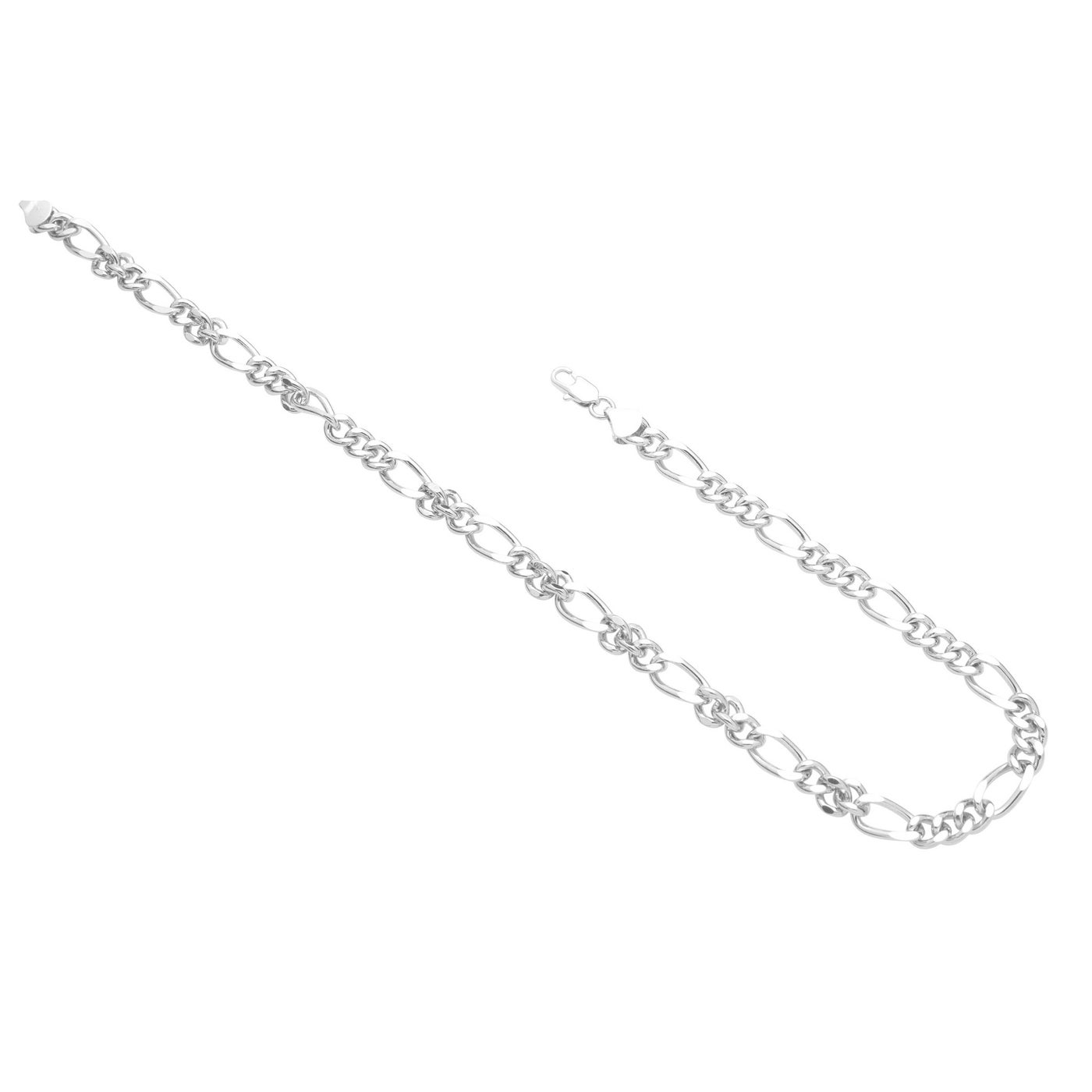 7mm Stainless Steel Figaro Chain Necklace for Men