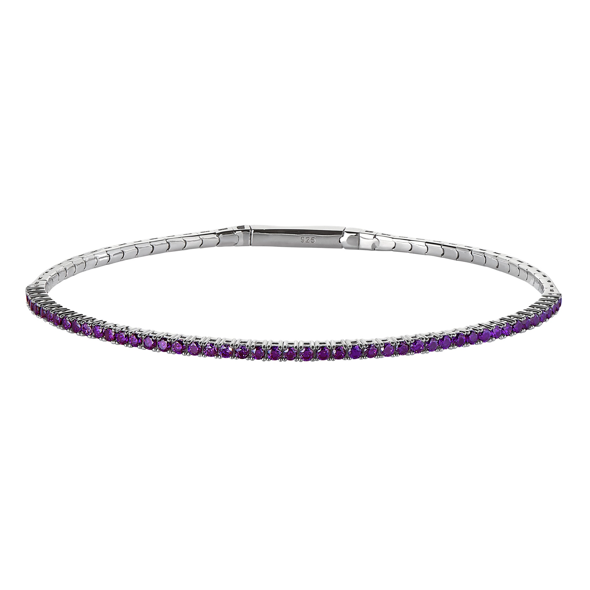 February Amethyst Birthstone Flexible Tennis Bracelet - bracelet | Kelly  Waters
