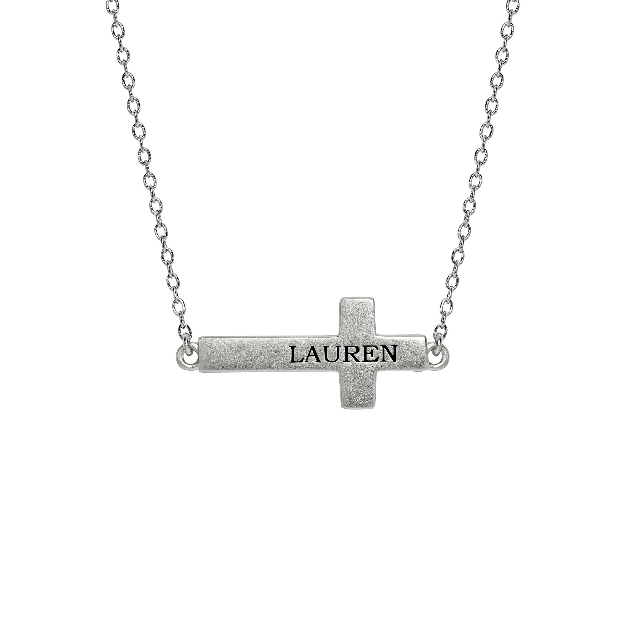 Cut Out Engraved Cross Necklace