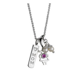 Mom with Silhouette Girl Pendant