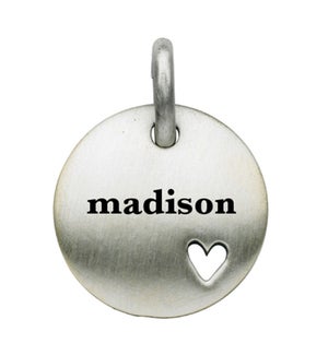 Engravable Round With Cut Out Heart Charm