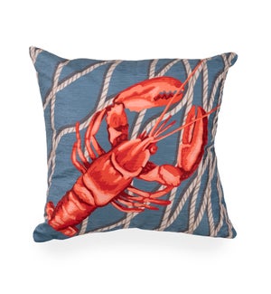 "Liora Manne Illusions Lobster Net Indoor/Outdoor Pillow Navy 18"" Square"