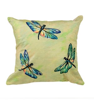 Liora Manne Illusions Dragonflies Indoor/Outdoor Pillow Green