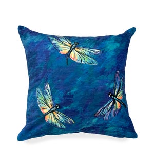 Liora Manne Illusions Dragonflies Indoor/Outdoor Pillow Midnight