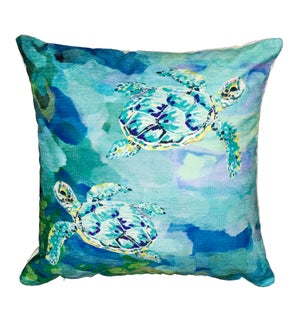 Liora Manne Illusions Tulum Turtles Indoor/Outdoor Pillow Sea