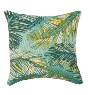 Liora Manne Marina Palm Border Indoor/Outdoor Pillow Aqua
