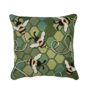 Liora Manne Marina Bee Free Indoor/Outdoor Pillow Green
