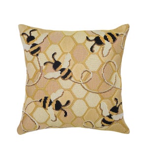 Liora Manne Marina Bee Free Indoor/Outdoor Pillow Honey