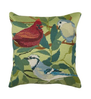 Liora Manne Marina Three Birds Of A Feather Indoor/Outdoor Pillow Green