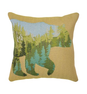 Liora Manne Marina Bear Mountain Indoor/Outdoor Pillow Natural