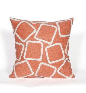 Liora Manne Visions I Squares Indoor/Outdoor Pillow Coral