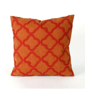 Liora Manne Visions I Crochet Tile Indoor/Outdoor Pillow Orange