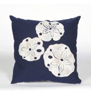 Liora Manne Visions I Sand Dollar Indoor/Outdoor Pillow Navy