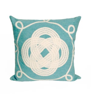 Liora Manne Visions II Ornamental Knot Indoor/Outdoor Pillow Aqua