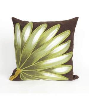 Liora Manne Visions II Palm Fan Indoor/Outdoor Pillow Chocolate