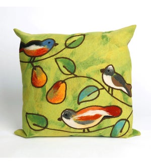 Liora Manne Visions III Song Birds Indoor/Outdoor Pillow Green