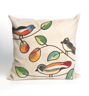 Liora Manne Visions III Song Birds Indoor/Outdoor Pillow Cream