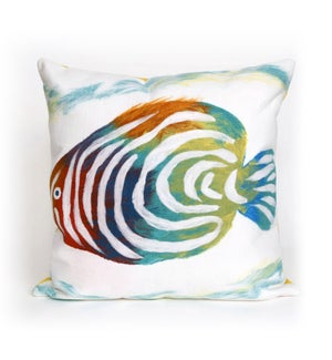 Liora Manne Visions III Rainbow Fish Indoor/Outdoor Pillow Pearl