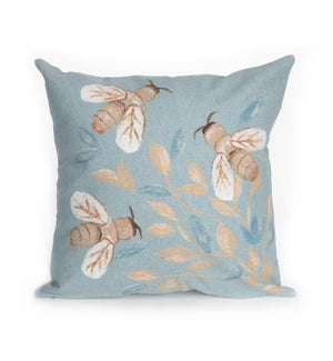 Liora Manne Visions III Bees Indoor/Outdoor Pillow Aqua