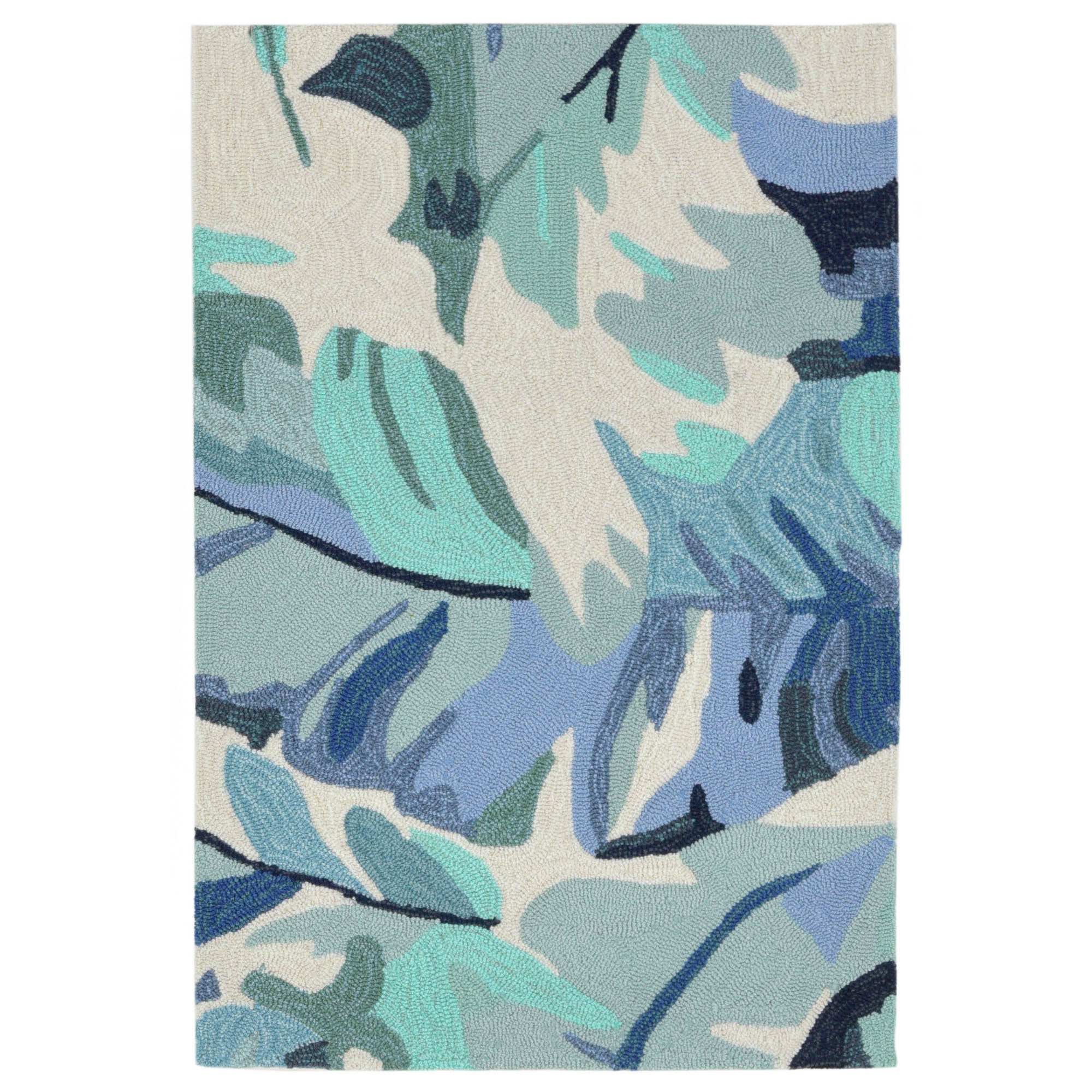 Liora Manne Capri Palm Leaf Indoor/Outdoor Rug Blue 2' x 3 Liora Manne Capri Palm Leaf Indoor/Outdoor Rug Blue 2' x 3