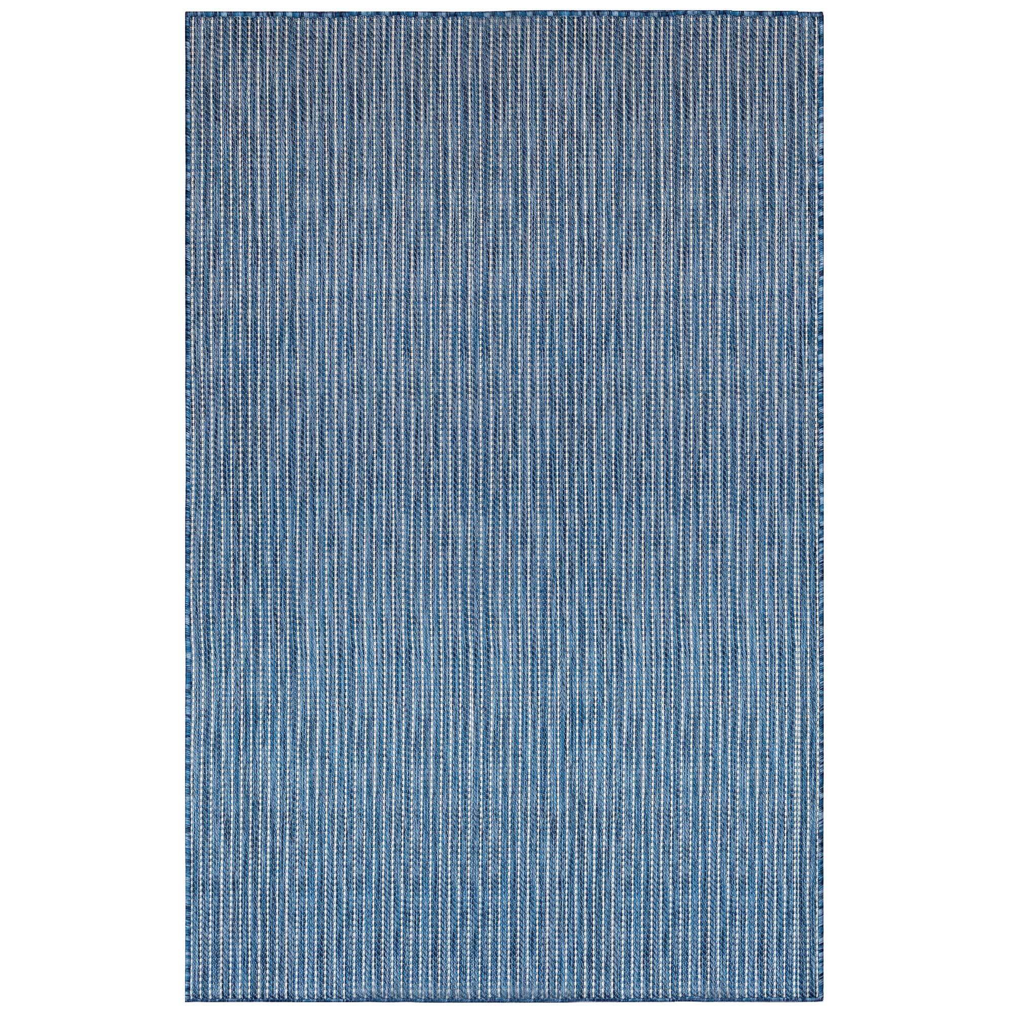 Liora Manne Carmel Texture Stripe Indoor/Outdoor Rug Navy - carmel