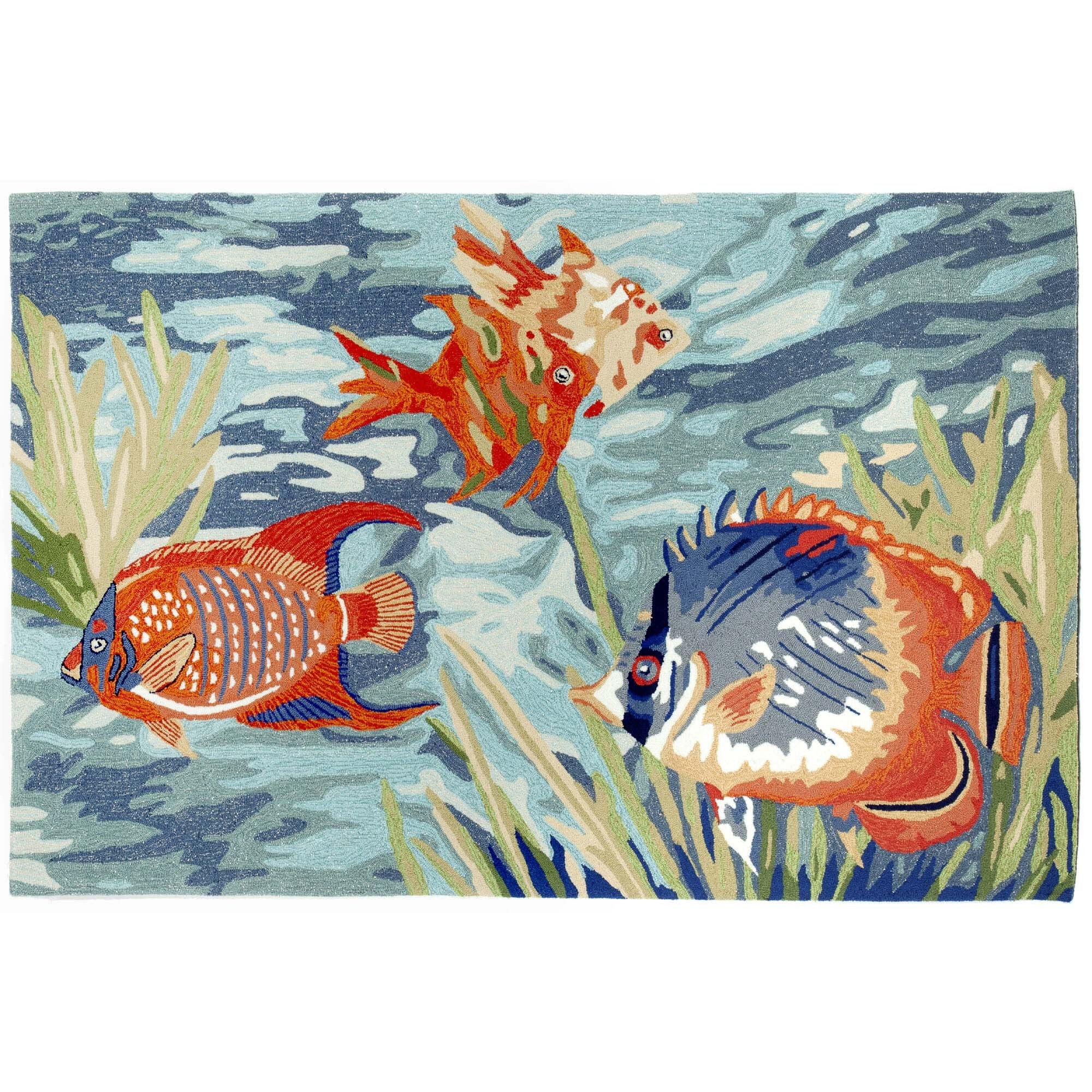 Liora Manne Ravella Tropical Fish Indoor/Outdoor Rug Ocean
