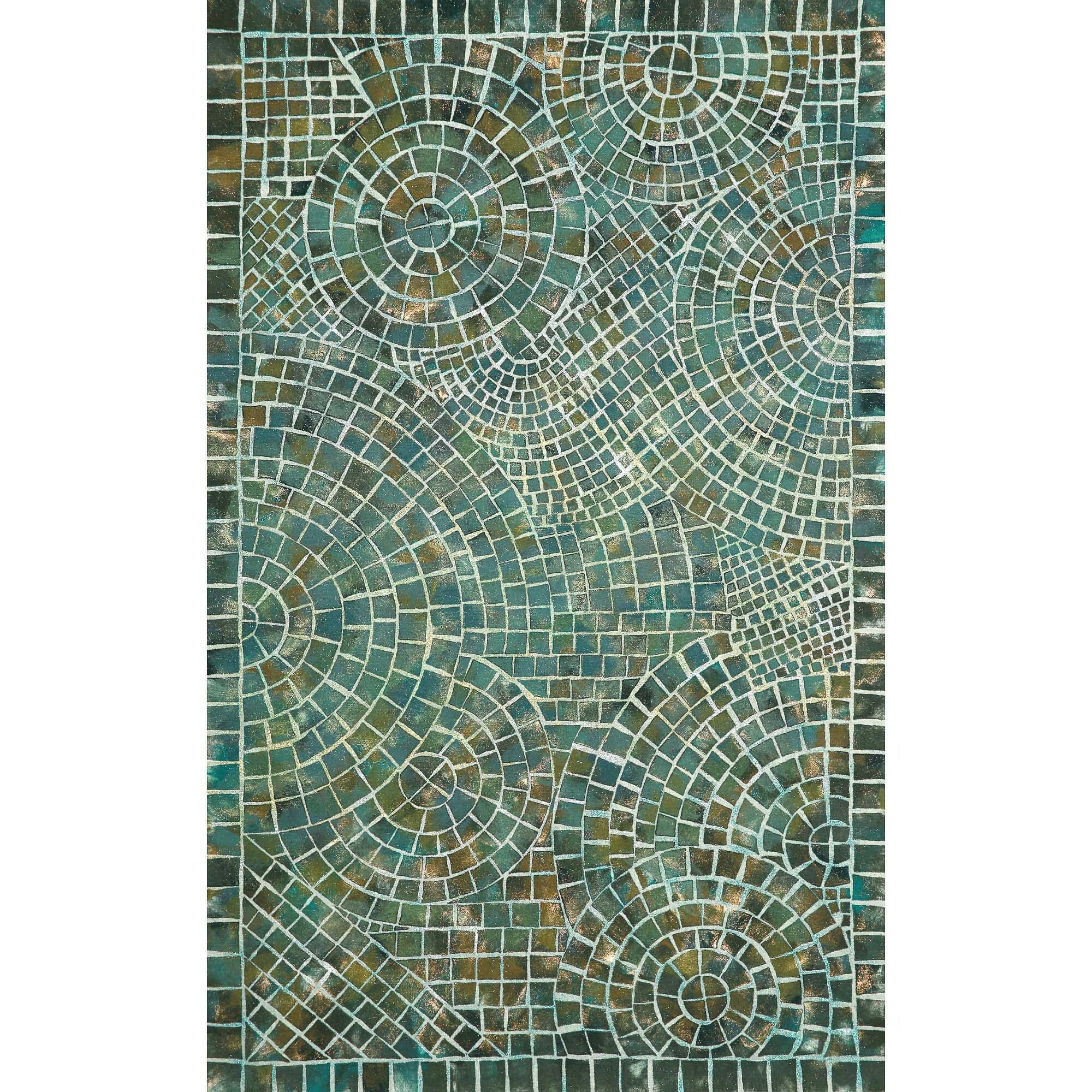 Liora Manne Visions V Arch Tile Indoor/Outdoor Rug Lapis