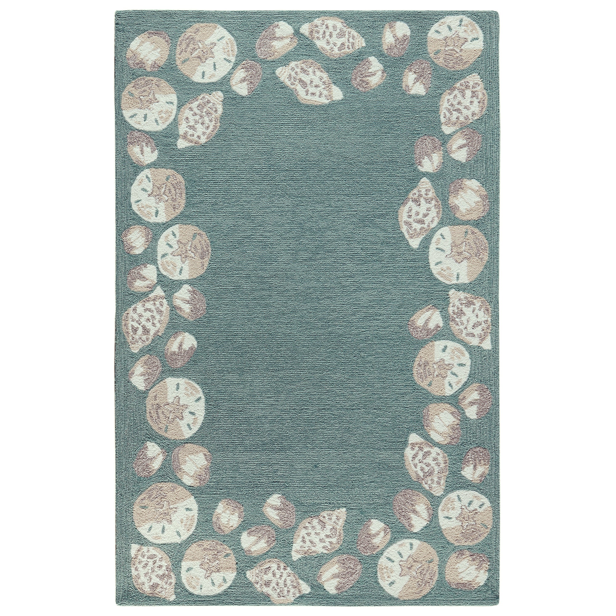 Liora Manne Capri Seashell Border Indoor/Outdoor Rug Aqua - capri