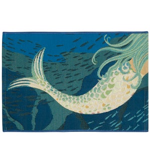 Liora Manne Esencia Mermaids Are Real Indoor/Outdoor Mat Ocean