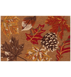 Liora Manne Natura Pinecone Border Outdoor Mat Natural - winter, holiday