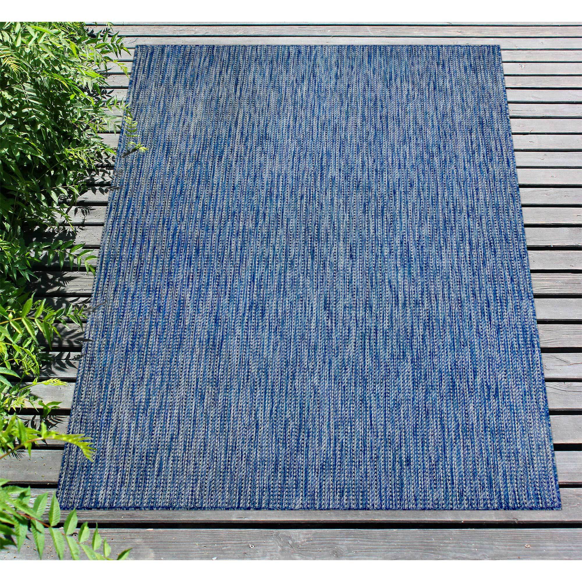 Liora Manne Carmel Texture Stripe Indoor/Outdoor Rug Navy - carmel