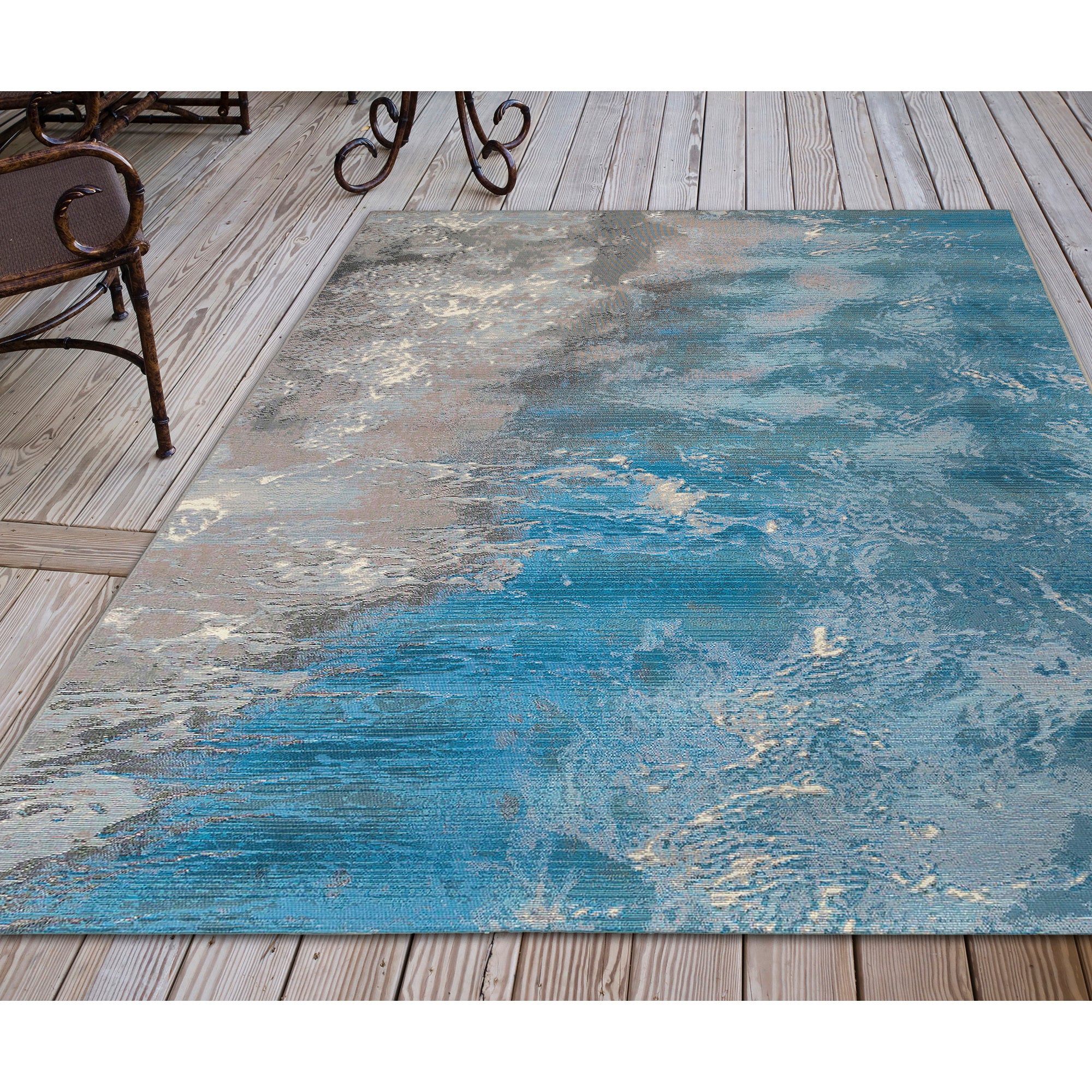 Liora Manne Marina Surf Indoor/Outdoor Rug Ocean - marina | Trans