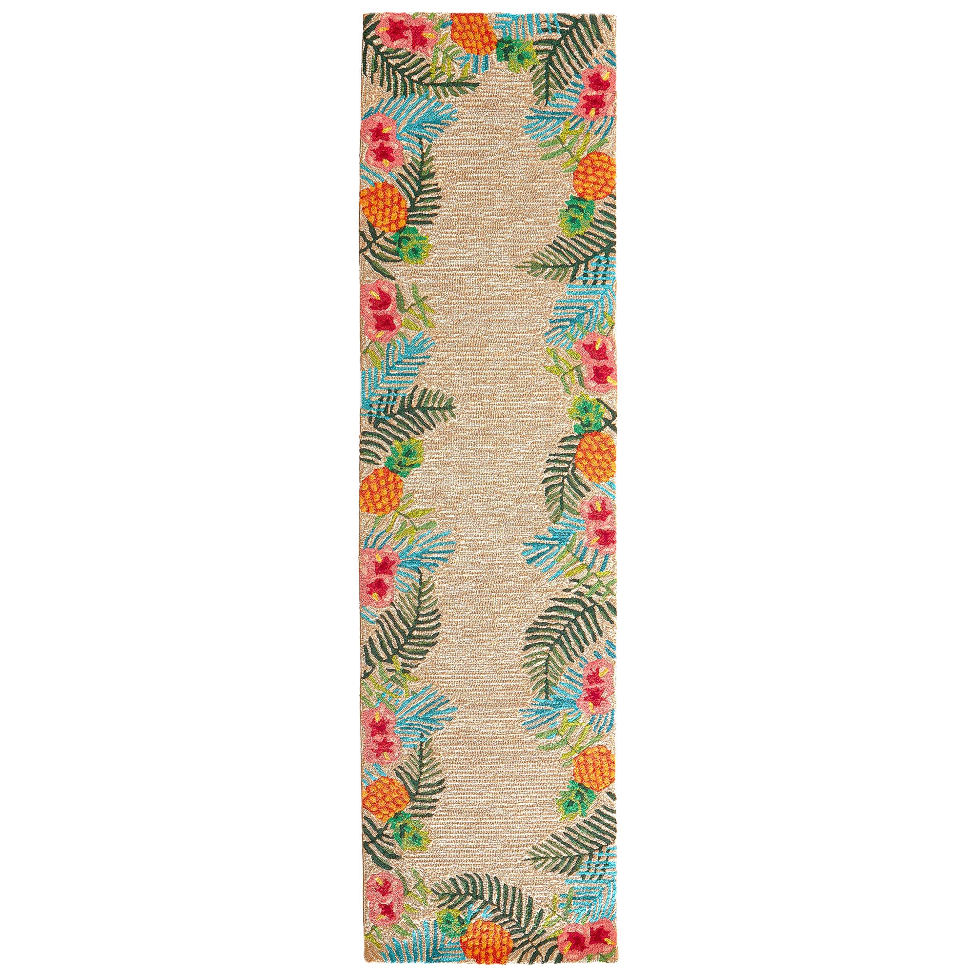 Tropical Neutral Indoor/Outdoor Rug - 2 x 8