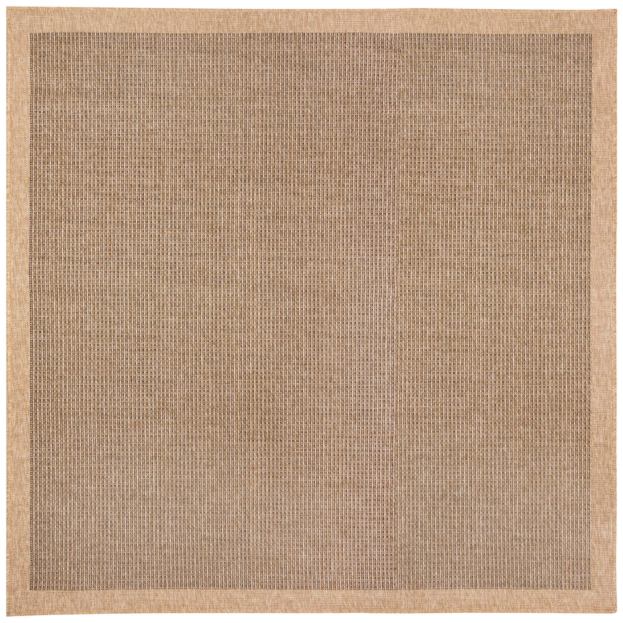 ヒラメローラ ソリッドタイ ブラウン シルク×リネン 高級 3FOLD Liora Manne Sahara Texture Border Indoor/Outdoor Rug Natural