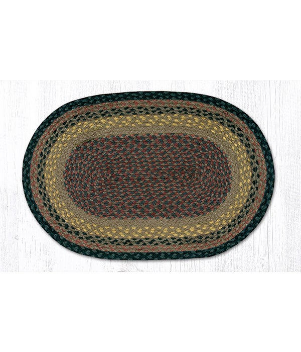 C-99 Brown/Black/Charcoal Oval Braided Rug 20 x 30 x 0.17 in.